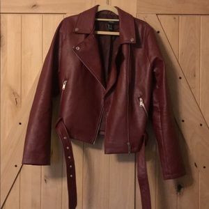 Forever 21 Women’s Faux Leather Belter Jacket